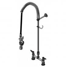 T&S Brass B-0123-V-BC - EasyInstall Pre-Rinse, Spring Action, Deck Mount Base, 6'' Wall Bkt, B-0107-C & B-09