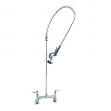 T&S Brass B-0123 - EasyInstall Pre-Rinse, Spring Action, Deck Mount Base, 8'' Centers, B-0107 Spray Valve