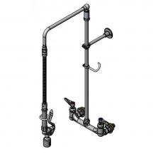 T&S Brass B-0131-BC-425 - Pre-Rinse: Overhead Swivel Arm, 8'' Wall Mount, B-0107-C, Wall Bracket & B-0425 Supp