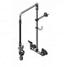 T&S Brass B-0131-CR-BC - Pre-Rinse, Overhead Swivel Arm, Wall Mount, 8'' c/c, Wall Bracket, B-0107-C & Cerama