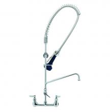 T&S Brass B-0133-01-CR-8C - EasyInstall Pre-Rinse: Spring Action, 8'' Wall Mount, ADF w/ 14'' Nozzle, Cera