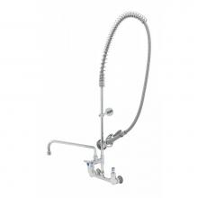 T&S Brass B-0133-01-CR - EasyInstall Pre-Rinse: Spring Action, 8'' Wall Mount, Add-On Fct w/ 14'' Nozzl