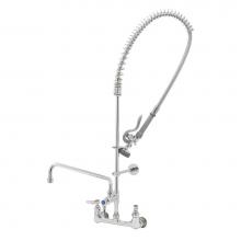 T&S Brass B-0133-01 - EasyInstall Pre-Rinse Unit, 8'' Wall Mount, Add-On Faucet w/ 14'' Swing Nozzle