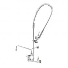 T&S Brass B-0133-12-CR-B - Pre-Rinse Unit, 8'' Wall Mount, Add-On Faucet w/ 12'' Swing Nozzle, Ceramas, 6