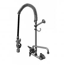 T&S Brass B-0133-12FCRBCT - Pre-Rinse: 8'' Wall Mount, Ceramas, 12'' ADF Nozzle, 1.0 GPM VR Aerator, B-010