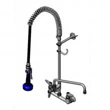 T&S Brass B-0133-14CRB8ST - EasyInstall Pre-Rinse Unit: 8'' Wall Mount, Ceramas, Swivel B-0108, Tee, B-0230-K