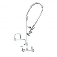 T&S Brass B-0133-18DJ-CRB - EasyInstall Pre-Rinse, 8'' Wall Mount, Ceramas, Add-On Faucet w/ 18'' Double-J