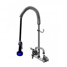 T&S Brass B-0133-A06-08 - EasyInstall Pre-Rinse, Spring Action, Wall Mount Base, 8'' Centers, 6'' Add-On