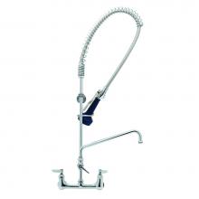 T&S Brass B-0133-A08-B08 - EasyInstall Pre-Rinse, Spring Action, 8'' Wall Mount, 8'' ADF Nozzle, Wall Bra
