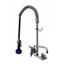 T&S Brass B-0133-A10-08C - EasyInstall Pre-Rinse, Spring Action, 8'' Wall Mount Base, 10'' Add-On Faucet,