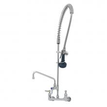 T&S Brass B-0133-A10-B08C - EasyInstall Pre-Rinse: Spring Action, 8'' Wall Mount Base, 10'' Add-On Nozzle,