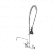 T&S Brass B-0133-A10-B08 - EasyInstall Pre-Rinse, Spring Action, 8'' Wall Mount Base, 10'' Add-On Nozzle,