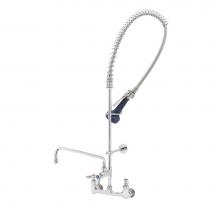 T&S Brass B-0133-A12-B08C - EasyInstall Pre-Rinse, Spring Action, 8'' Wall Mount, 12'' ADF Nozzle, Wall Br