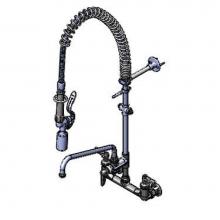 T&S Brass B-0133-A12-BC4 - EasyInstall Pre-Rinse, Spring Action, Wall Mount, 8'' C/C, 12'' ADF, 4-Way Cro