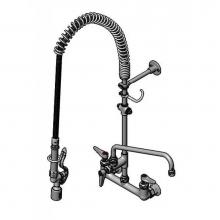 T&S Brass B-0133-A12-BC4 - EasyInstall Pre-Rinse, Spring Action, Wall Mount, 8'' C/C, 12'' ADF, 4-Way Cro