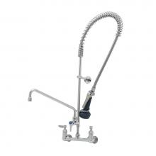 T&S Brass B-0133-A14-B08 - EasyInstall Pre-Rinse, Spring Action, 8'' Wall Mount Base, 14'' Add-On Nozzle,