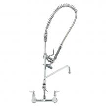 T&S Brass B-0133-A16-CR-B - EasyInstall Pre-Rinse Unit: 8'' Wall Mount, Add-On Faucet, 16'' Swing Nozzle,