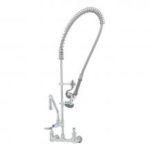 T&S Brass B-0133-A16-CR-B - EasyInstall Pre-Rinse Unit: 8'' Wall Mount, Add-On Faucet, 16'' Swing Nozzle,