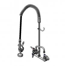 T&S Brass B-0133-ADF06 - EasyInstall Pre-Rinse, Spring Action, Wall Mount Base, 8'' Centers, 6'' Add-On