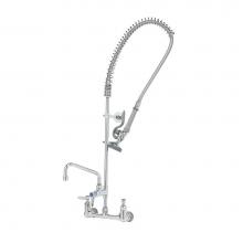 T&S Brass B-0133-ADF08-B - EasyInstall Pre-Rinse, Spring Action, Wall Mount, 8'' Centers, 8'' Add-On Fauc