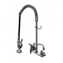 T&S Brass B-0133-ADF08 - EasyInstall Pre-Rinse, Spring Action, Wall Mount Base, 8'' Centers, 8'' Add-On