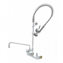 T&S Brass B-0133-ADF14-BR - 8'' WallMount Pre-Rinse, Supply Stops-Hoses-Elbows, Add-On-Fct, 14'' Swing Noz