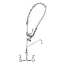 T&S Brass B-0133-ADF16-B - EasyInstall Pre-Rinse Unit: 8'' Wall Mount, Add-On Faucet, 16'' Swing Nozzle,