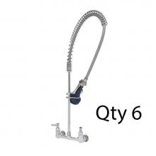 T&S Brass B-0133-B08-M - EasyInstall Pre-Rinse, Spring Action, Wall Mount Base, 8'' Centers, Wall Bracket (Qty. 6