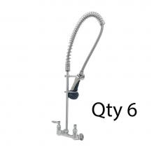 T&S Brass B-0133-B08C-M - EasyInstall Pre-Rinse, Spring Action, Wall Mount Base, 8'' Centers, Wall Bracket (Qty. 6