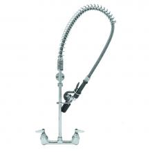 T&S Brass B-0133-BC - EasyInstall Pre-Rinse, Spring Action, 8'' Wall Mount, Low-Flow Spray Valve, Wall Bracket