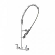 T&S Brass B-0133-BC - EasyInstall Pre-Rinse, Spring Action, 8'' Wall Mount, Low-Flow Spray Valve, Wall Bracket