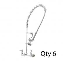 T&S Brass B-0133-BM - EasyInstall Pre-Rinse, Spring Action, Wall Mount Base, 8'' Centers, Wall Bracket (Qty. 6