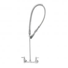 T&S Brass B-0133-C - EasyInstall Pre-Rinse, Spring Action, Wall Mount Base, 8'' Centers, Low Flow Spray Valve