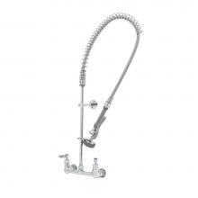 T&S Brass B-0133-CR-B-SWV - Pre-Rinse, EasyInstall, 8'' Wall Mount, Ceramas, Lever Handles, Wall Bracket, PRSV Swive