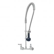 T&S Brass B-0133-CR-B08C - EasyInstall Pre-Rinse:8''c/c Wall Mnt, Ceramas, 18'' Riser, B-0108-C Spray Val