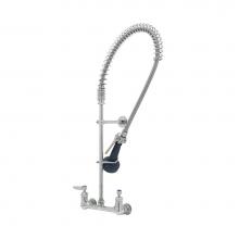 T&S Brass B-0133-CR-B08 - Easy-Install Pre-Rinse: 8'' Wall Mount, Ceramas w/ Check Valves, B-0108 Spray Valve