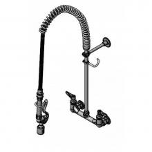 T&S Brass B-0133-CR-BC-SW - EasyInstall Pre-Rinse Unit: 8'' Wall Mount, Ceramas, 44'' Flex Hose, Swivel &a