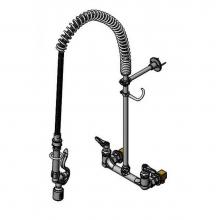 T&S Brass B-0133-CR-BJ-SK - Pre-Rinse, EasyInstall, 8'' Wall Mount, Ceramas, Lever Handles, B-0107-J, PRSV Swivel, 6