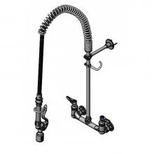 T&S Brass B-0133-CR-BJ-SW - Pre-Rinse, EasyInstall, 8'' Wall Mount, Ceramas, Lever Handles, B-0107-J, PRSV Swivel, a