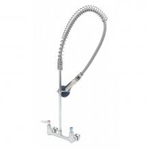 T&S Brass B-0133-EE-CR-8C - Pre-Rinse Unit: 8'' c/c Wall Mount, 1/2''NPT 00EE Male Inlets, B-0108-C Spray