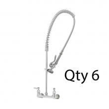 T&S Brass B-0133-M - EasyInstall Pre-Rinse, Spring Action, Wall Mount Base, 8'' Centers (Qty. 6)