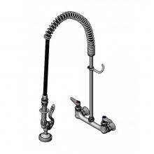 T&S Brass B-0133-SWV - EasyInstall Pre-Rinse, Spring Action, 8'' Wall Mount, B-0107 Spray Valve, PRSV Swivel, 1