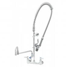 T&S Brass B-0152-CR-C-TEE - Pre-Rinse: 8'' Wall Mount, Ceramas, B-TEE-RGD, B-0155-LNEZ & 073X Double-Joint Nozzl