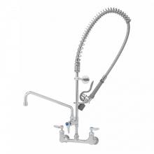 T&S Brass B-0154-14-CR-BC - Pre-Rinse: 8'' Wall Mount, Ceramas, B-0155-LNEZ & 14'' Swing Nozzle, B-010