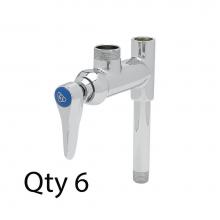 T&S Brass B-0155-01LN-M - Add-On Faucet, Less Nozzle, 4'' Riser, Lever Handle (Qty. 6)
