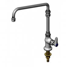 T&S Brass B-0206-02-CR - Single Pantry Faucet, Cerama Cartridge, Elevated 12'' Swing Nozzle, 7-5/8'' Ex