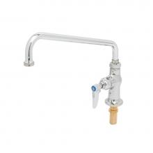 T&S Brass B-0206-02 - Single Pantry Faucet, 12'' Swing Nozzle (062X), 7-5/8'' Extension, SC-Eterna &