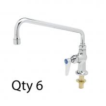 T&S Brass B-0206-M - Single Pantry Faucet, Single Hole Base, Deck Mount, 12'' Swing Nozzle (062X) (Qty. 6)