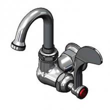 T&S Brass B-0210-131X-CR4 - Single Pantry Faucet, Wall Mount, Cerama, 4'' Wrist-Action Handle, Swivel Gooseneck