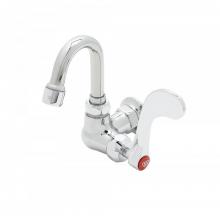 T&S Brass B-0210-131X-CR4 - Single Pantry Faucet, Wall Mount, Cerama, 4'' Wrist-Action Handle, Swivel Gooseneck